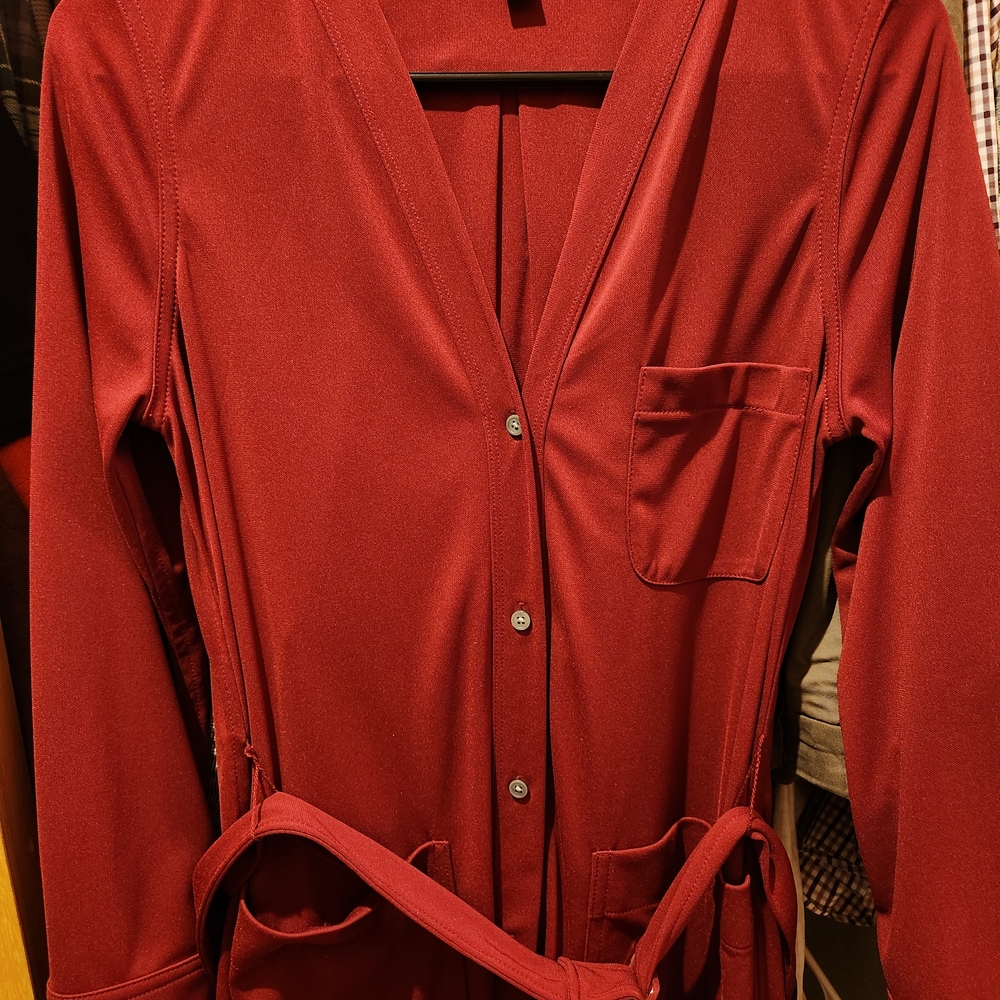 J. Crew Women's Petite Burgundy Shirt Dress